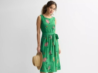 Women's Draper James Sleeveless Embroidered Linen Dress